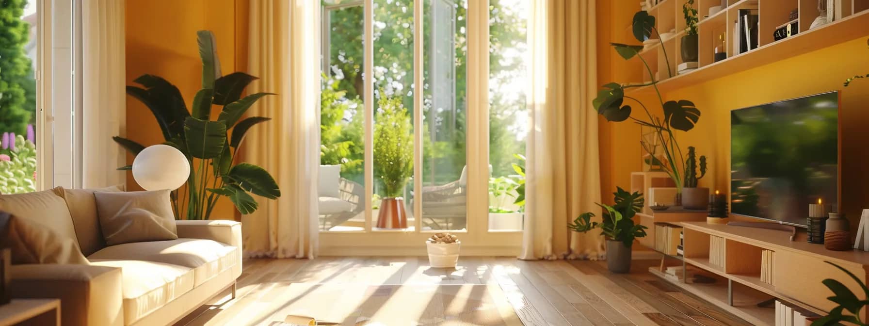 Transform your living space with expert residential home painting tips. Find trusted painting companies nearby and elevate your home's style effortlessly. a vibrant and inviting living room showcases a fresh coat of warm paint, with soft, harmonious colours on the walls that create a calming atmosphere, illuminated by the gentle glow of natural light streaming through large windows.